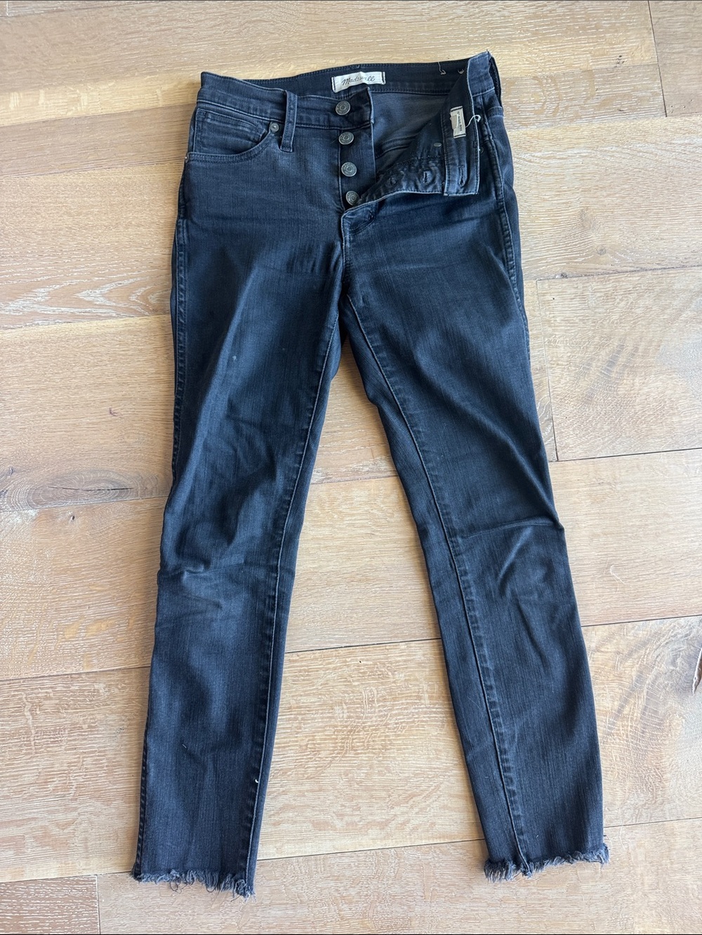 Madewell Black Women's Button-Fly Skinny Jeans Sz 24 petite